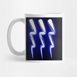 Three Magical Glowing Stylized Lightning Bolts Mug